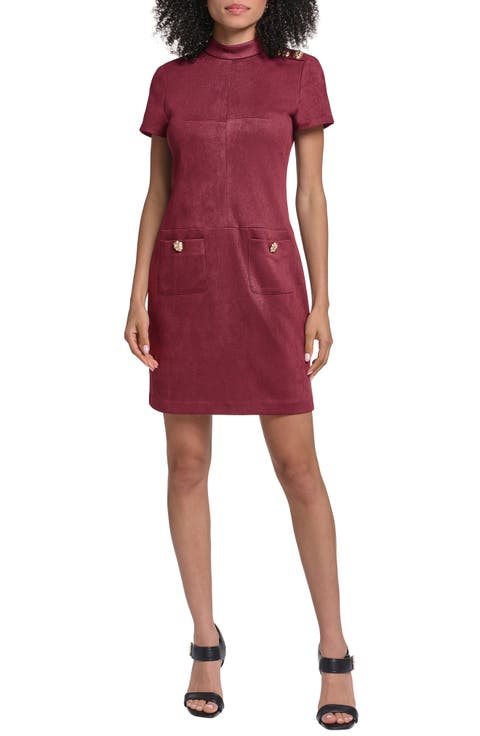 Faux Suede Scuba Sheath Minidress