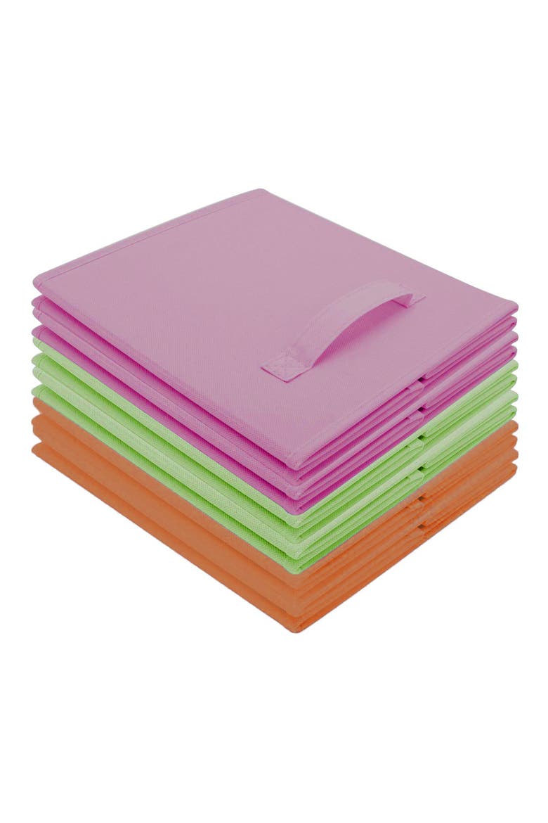 Home Storage Bundle Drawer & Closet Bins - Set of 6, Alternate, color, PURPLE/GREEN/ORANGE