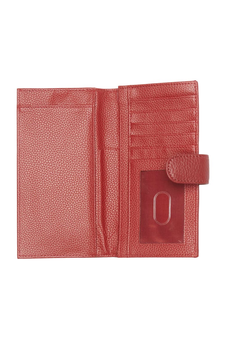Slim Leather Clutch Continental Wallet, Alternate, color, 05N-RED