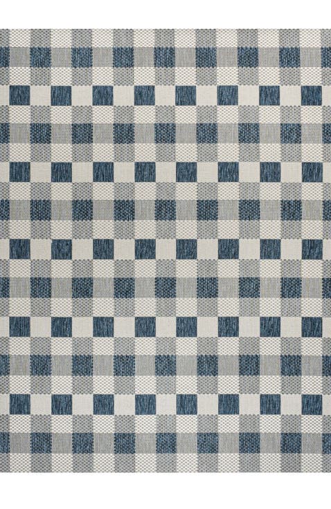 Darcy Traditional Geometric Bold Gingham Indoor/Outdoor Area Rug
