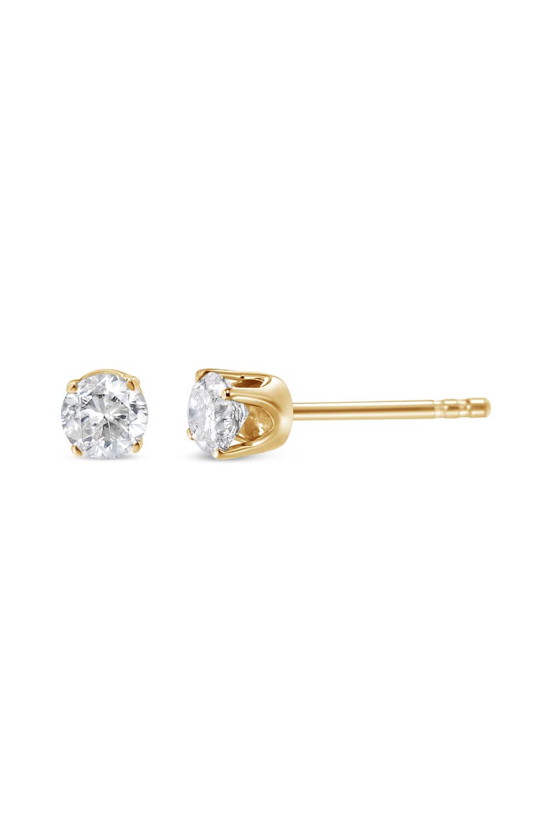 Certified 14K Yellow Gold 1/2 Ct Solitaire Diamond Stud Earrings, Alternate, color, Yellow