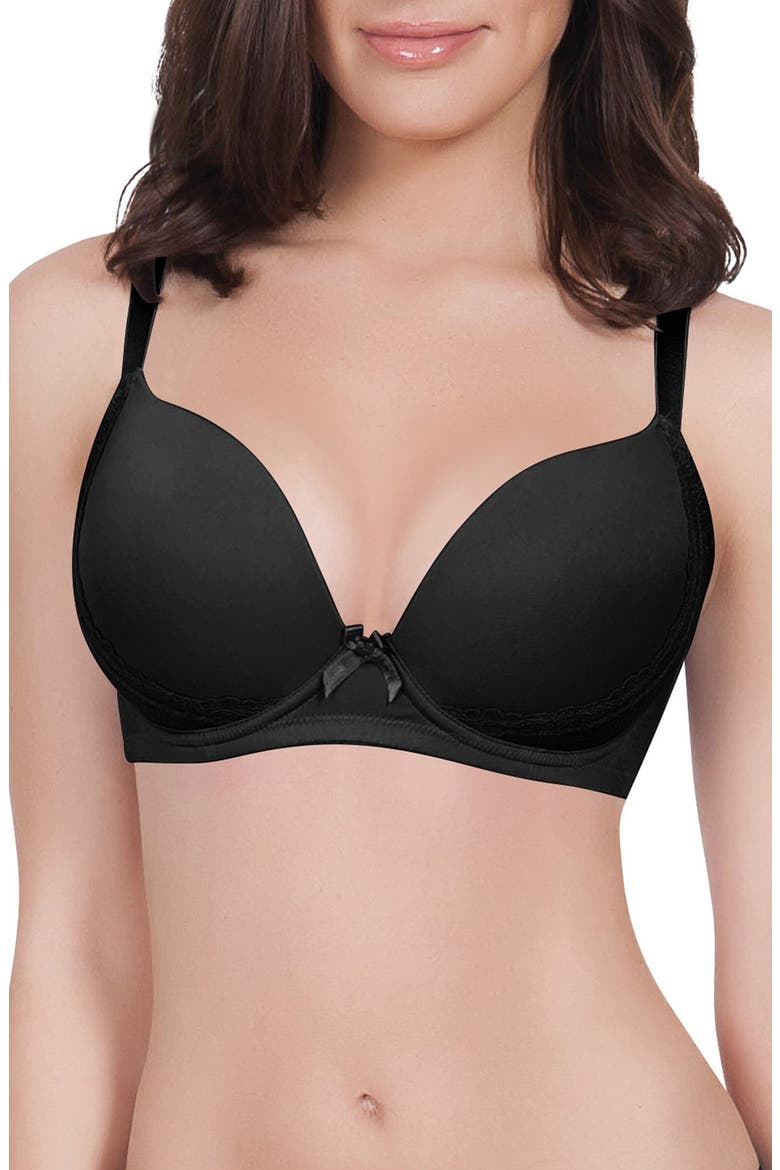 Casey Plunge Molded T-Shirt Bra, Main, color, BLACK