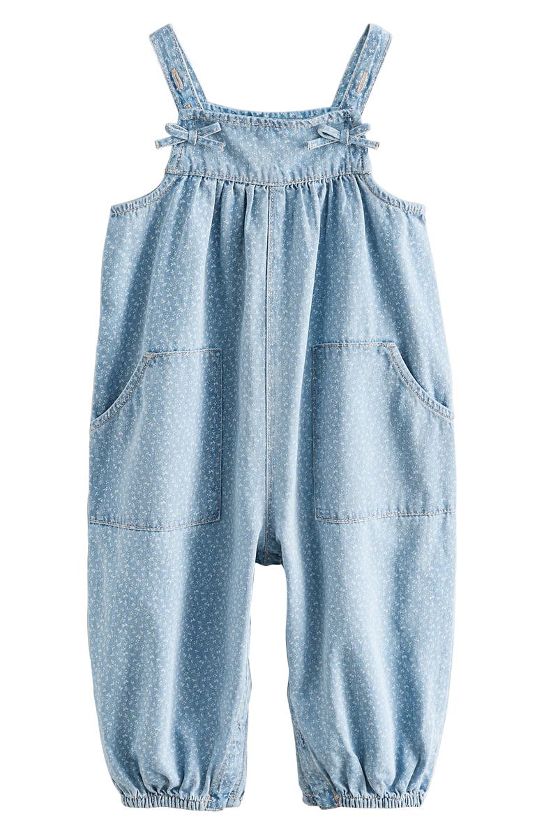 NEXT Kids' Ditsy Denim Jumpsuit, Main, color, Blue