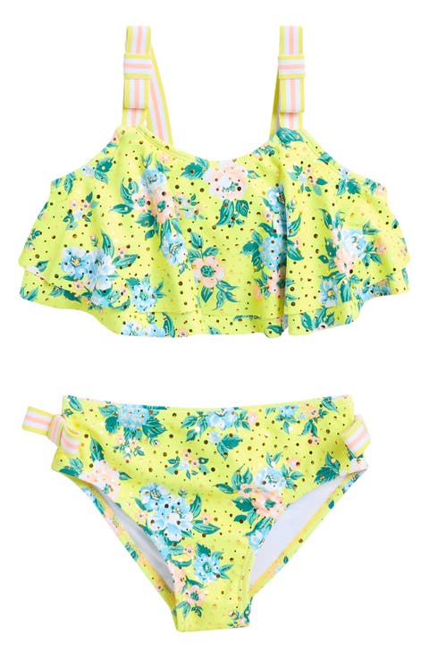Kids' Floral Ruffle Two-Piece Swimsuit (Little Kid)