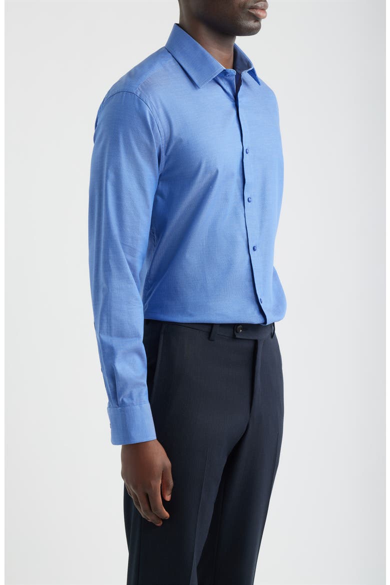 Paris Modern Fit Navy Micropattern Cotton Dress Shirt, Alternate, color, NAVY
