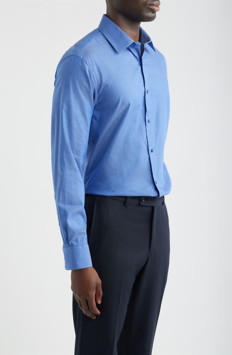 DANIEL HECHTER Paris Modern Fit Navy Micropattern Cotton Dress Shirt, Alternate, color, 