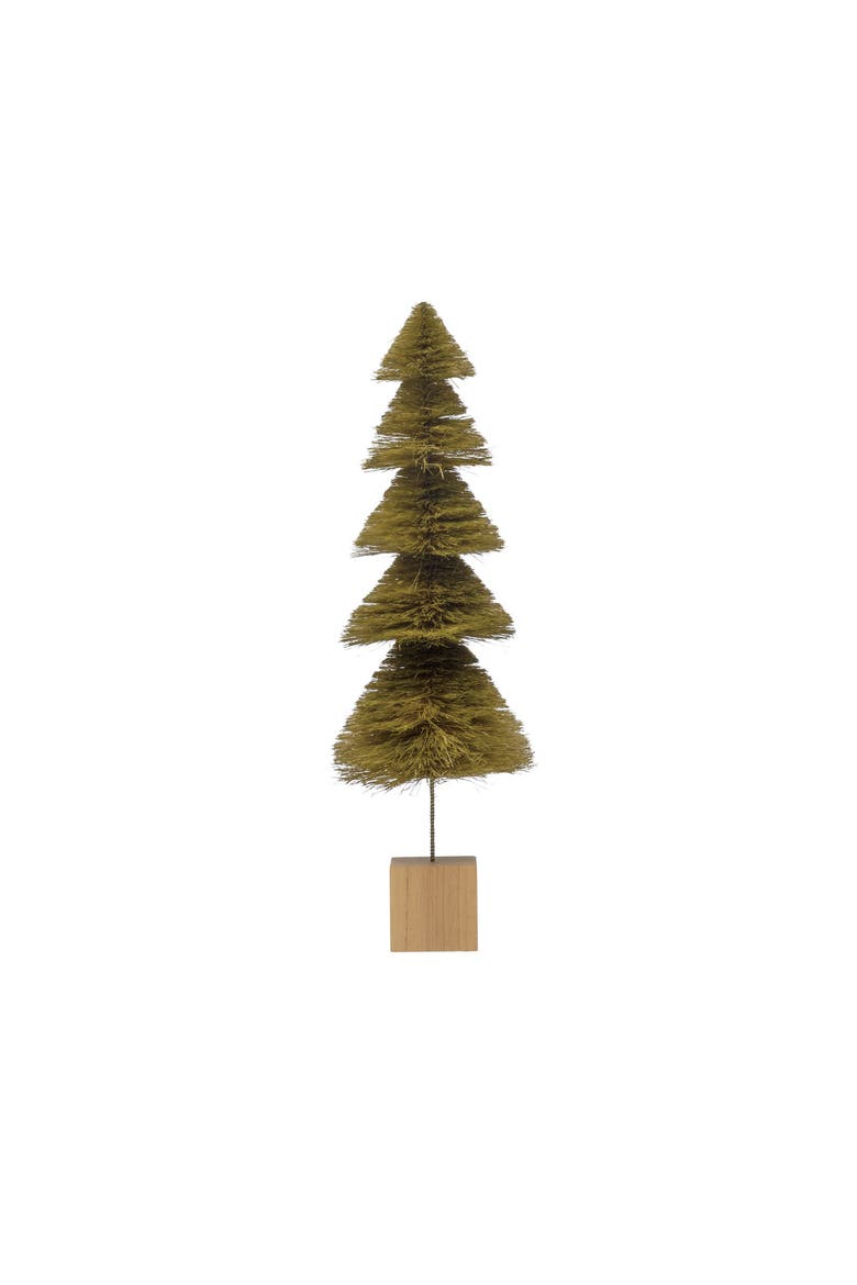 Sisal Bottle Brush Tree with Wood Base, Main, color, Green