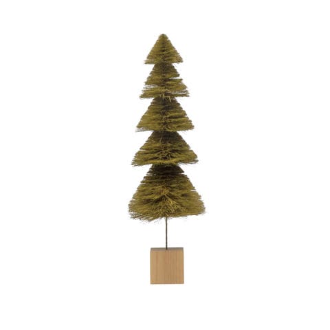 Sisal Bottle Brush Tree with Wood Base