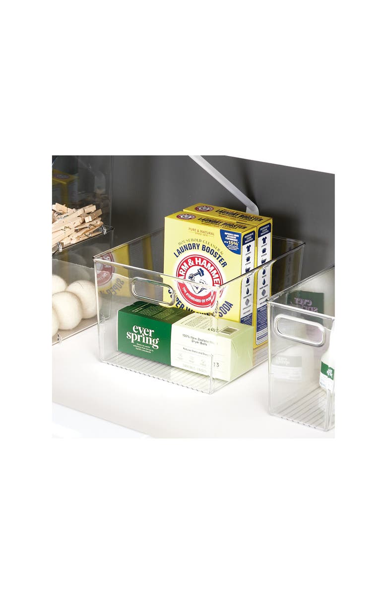 mDesign Plastic Household Cubby Storage Organizer Container Bin - 4 Pack - Clear, Alternate, color, Clear