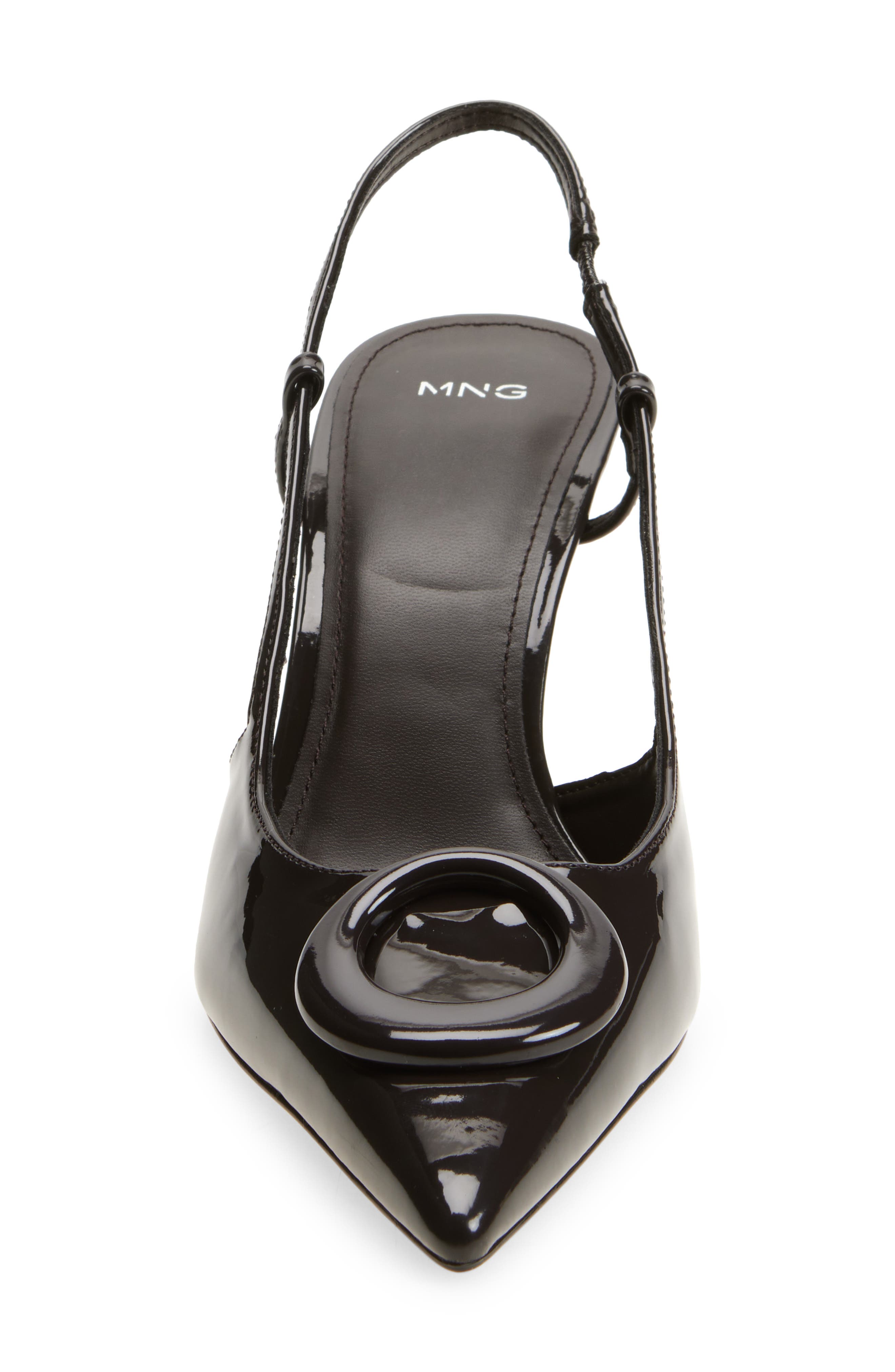 MANGO Slingback Pointed Toe Pump, Alternate, color, Chocolate