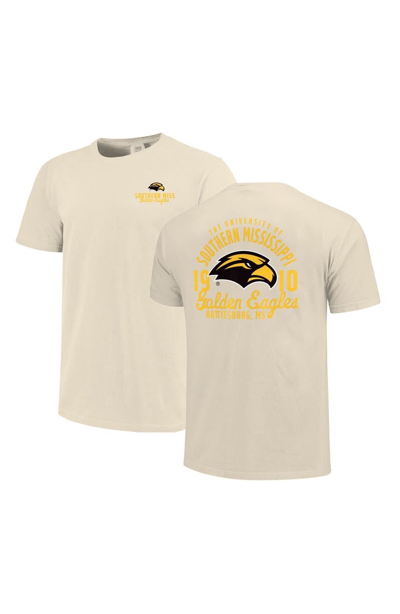 IMAGE ONE Men's Cream Southern Miss Golden Eagles Comfort Colors Mascot Overlay T-Shirt, Main, color, 