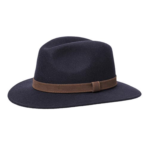 Wigens Formal Wool Bosco Fedora Hat In Navy