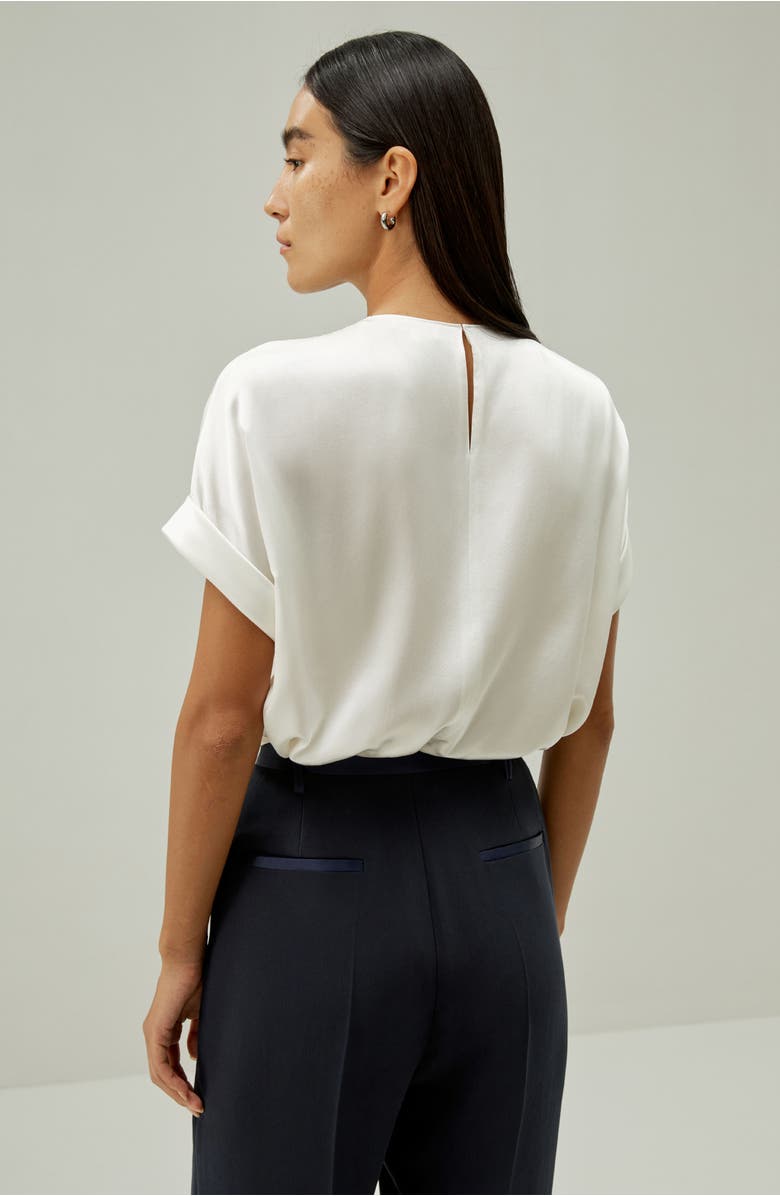 Lilysilk Contemporary Oversized Silk Top, Alternate, color, Natural White