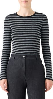 Akris punto Stripe Virgin Wool Sweater