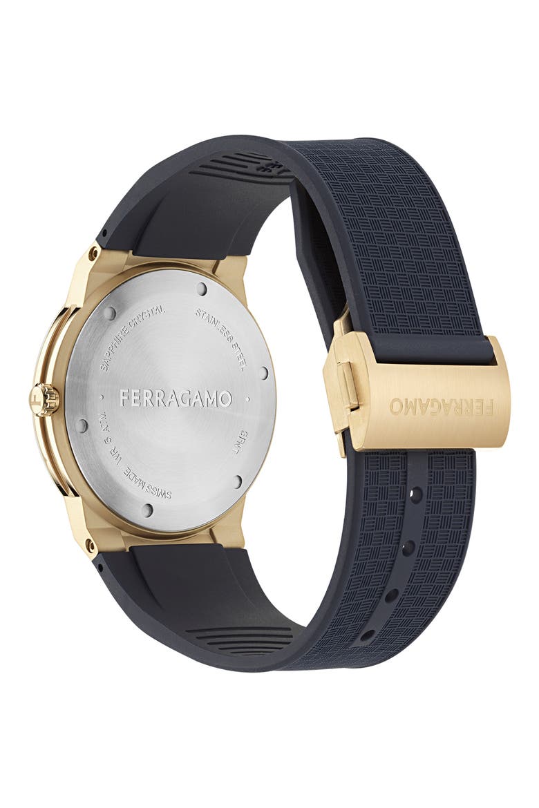 Logo Recycled Polyurethane Strap Watch, 41mm, Alternate, color, IP YELLOW GOLD