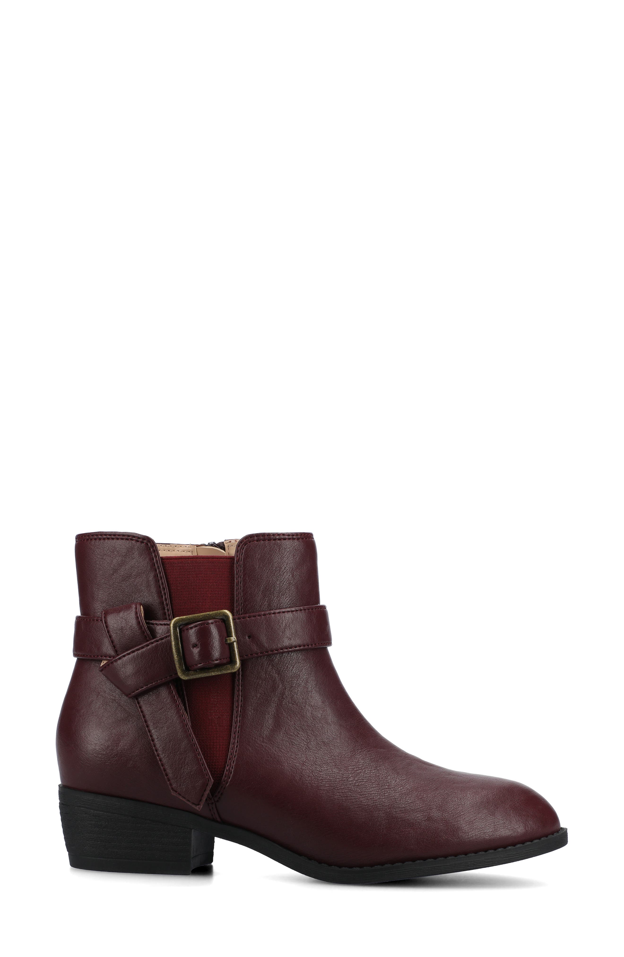 Journee Collection Devina Buckle Boot - Wide Width Available, Alternate, color, Oxblood