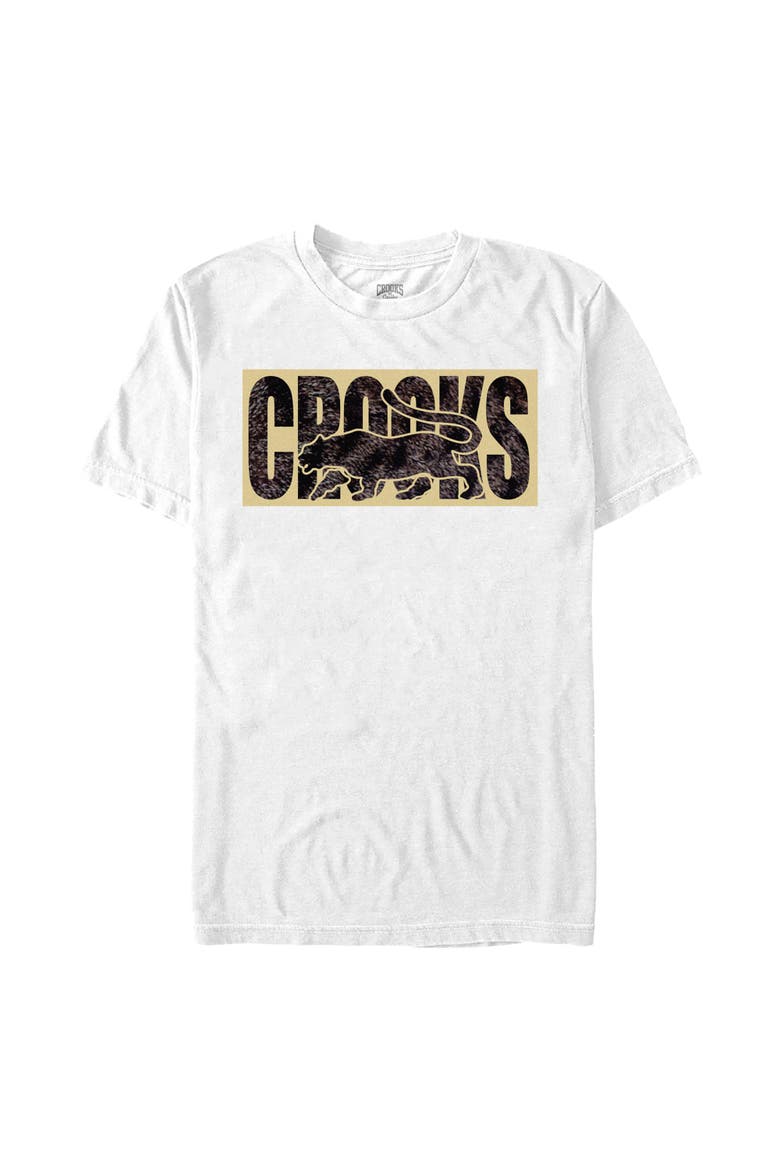 Men's Crooks & Castles Tiger Fur Print  Graphic T-Shirt, Main, color, White