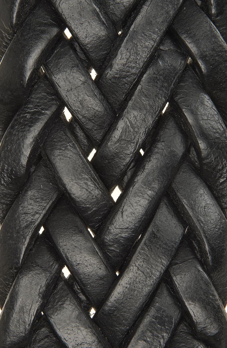 Nordstrom Braided Leather Belt, Alternate, color, Black