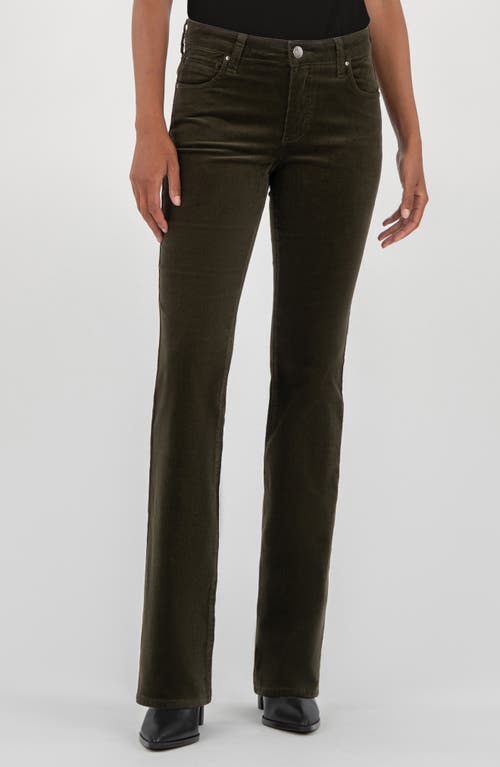 Kut From The Kloth Natalie Mid Rise Bootcut Corduroy Pants In Green