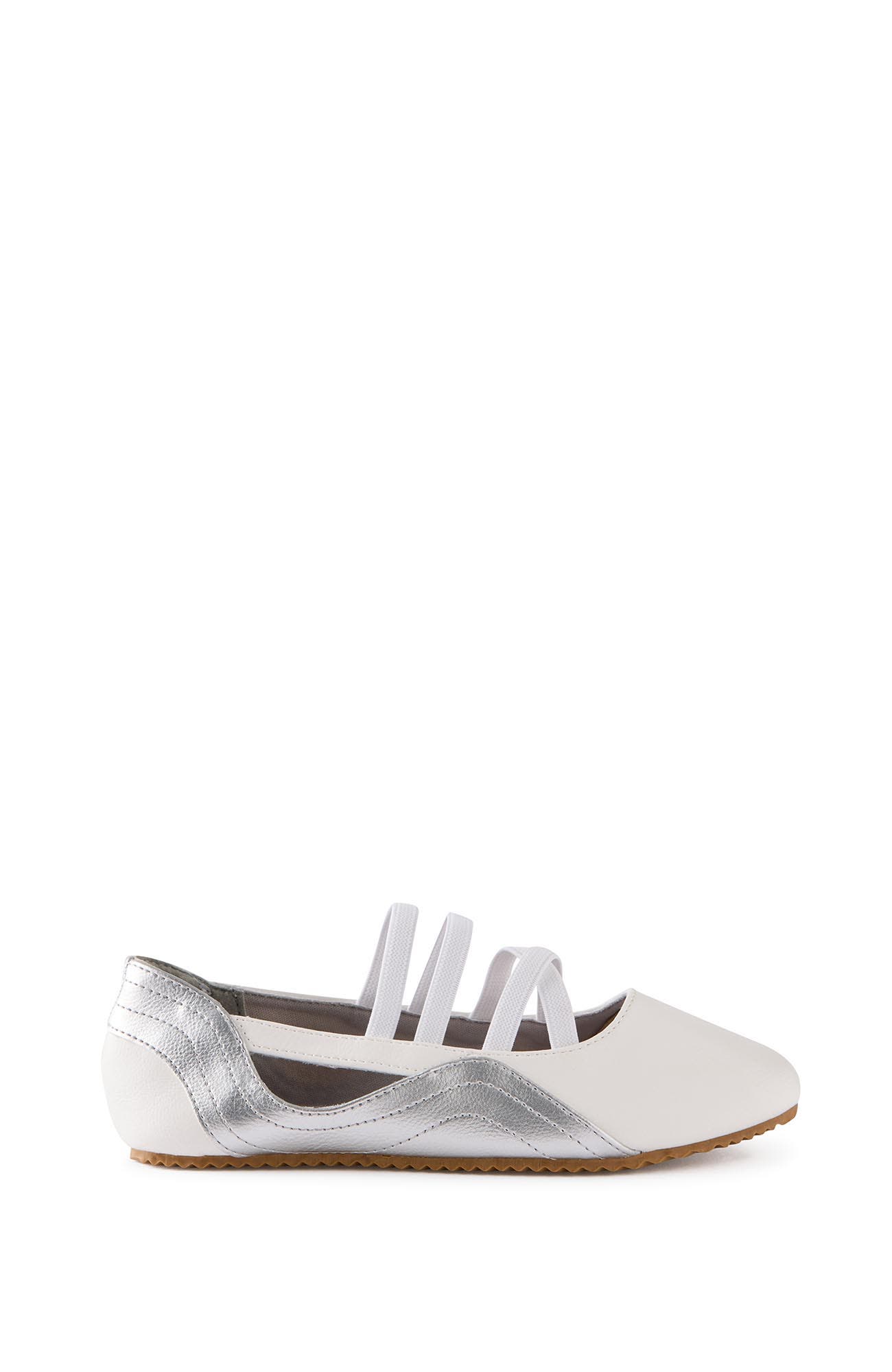 Cotton On Kids Kid's Spencer Sporty Flats, Main, color, White Silver