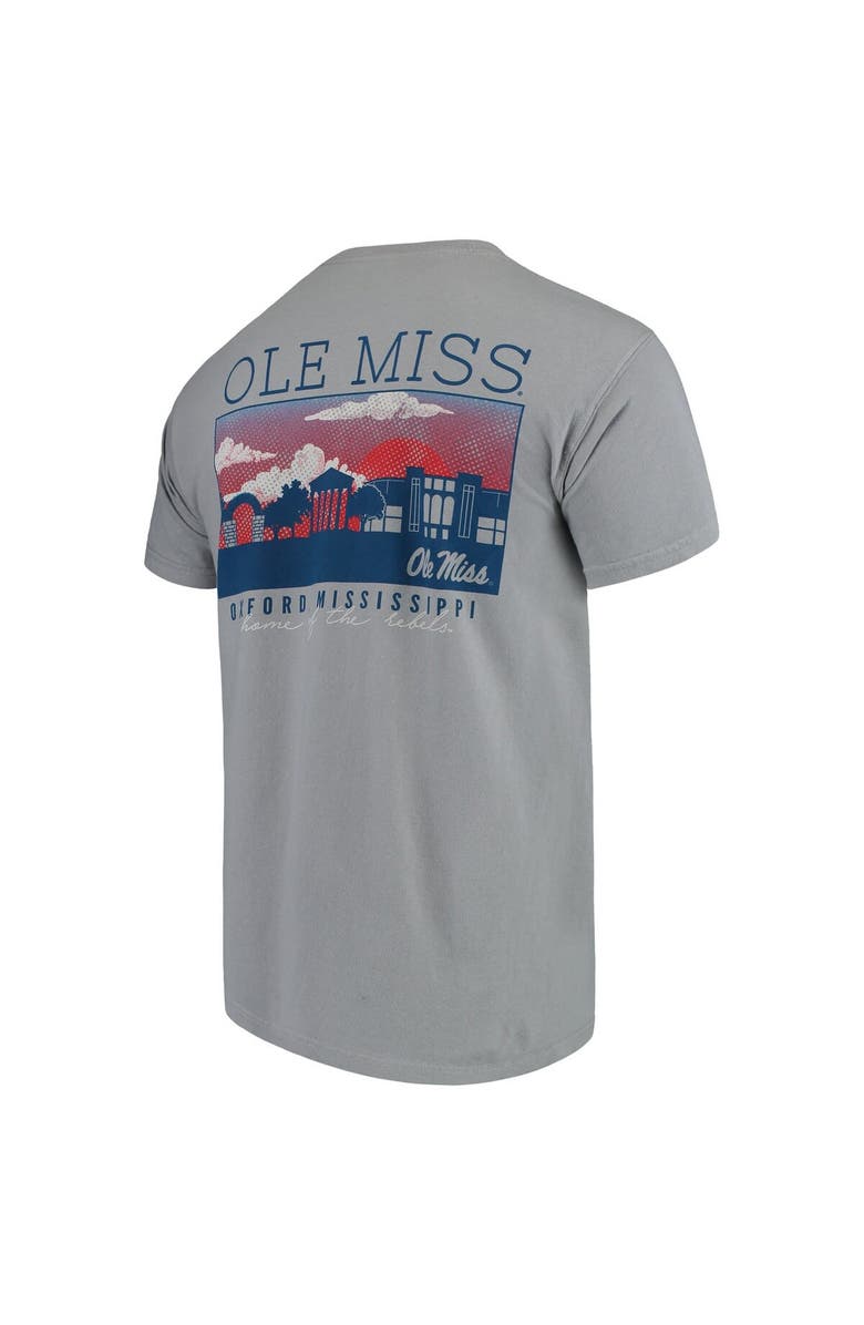 IMAGE ONE Men's Gray Ole Miss Rebels Comfort Colors Campus Scenery T-Shirt, Alternate, color, 