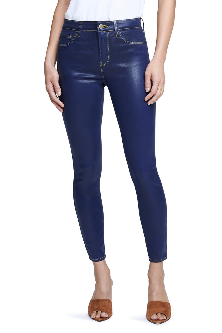 Margot Coated Crop Jeans, Main, color, MIDNIGHT/GLD CON COAT