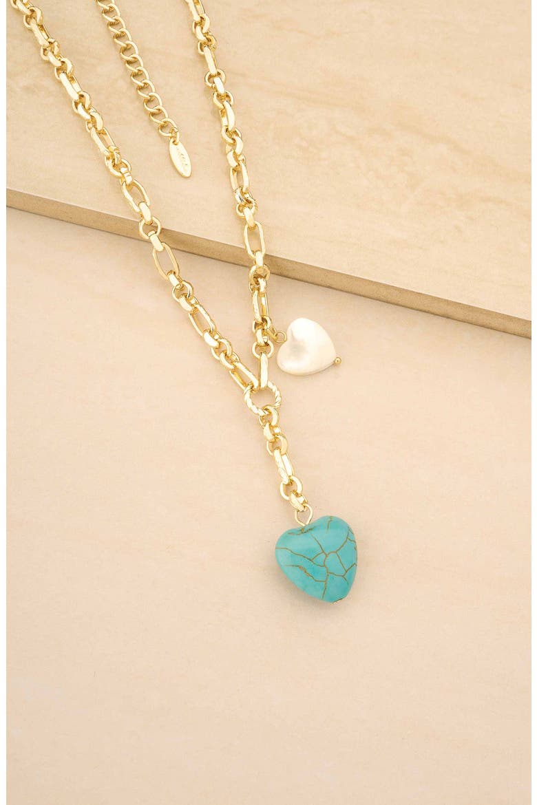 Heart Charm Y-Necklace, Alternate, color, GOLD