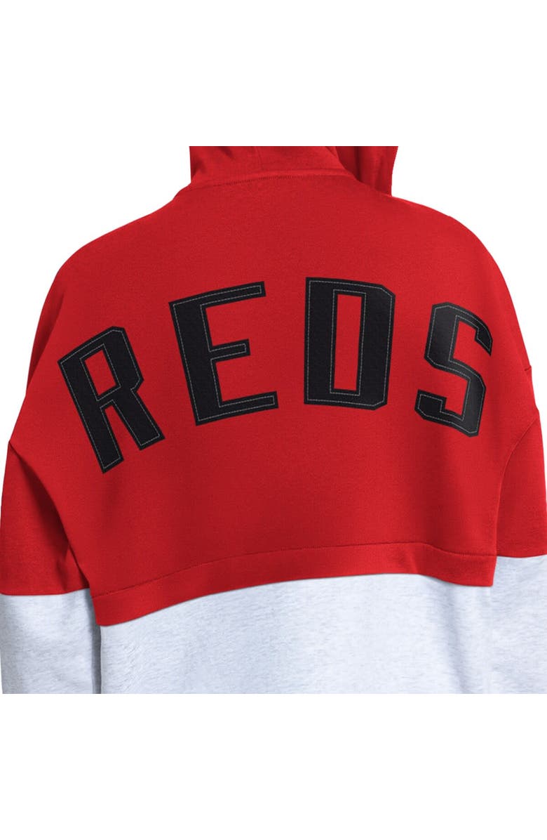 STARTER Women's Starter Red/Heather Gray Cincinnati Reds Wishbone Full-Zip Hoodie, Alternate, color, Red