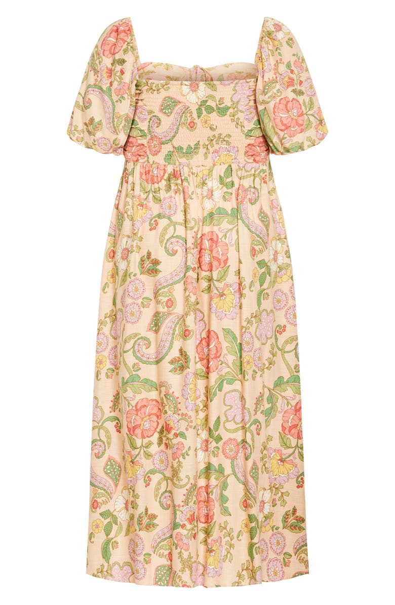 City Chic Ellea Puff Sleeve Maxi Dress, Alternate, color, Bellini