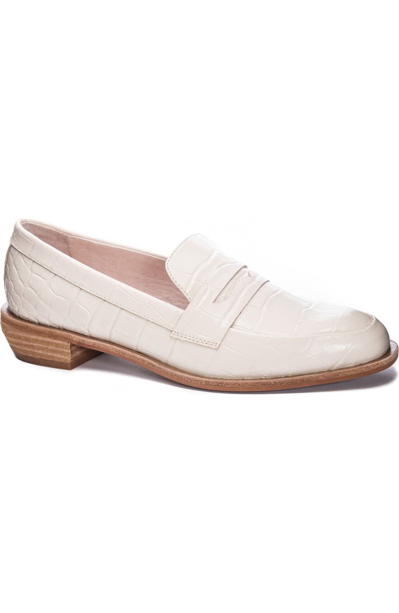 42 Gold Yasmeen Croc Embossed Penny Loafer, Main, color,