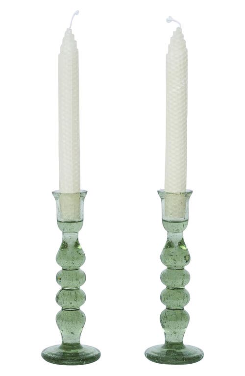 Juliska Provence Set Of 2 Candlesticks In Basil