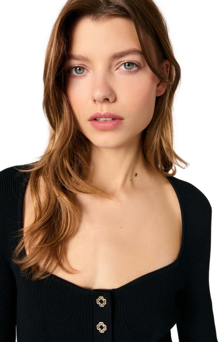 maje Low-neck rib knit sweater, Alternate, color,