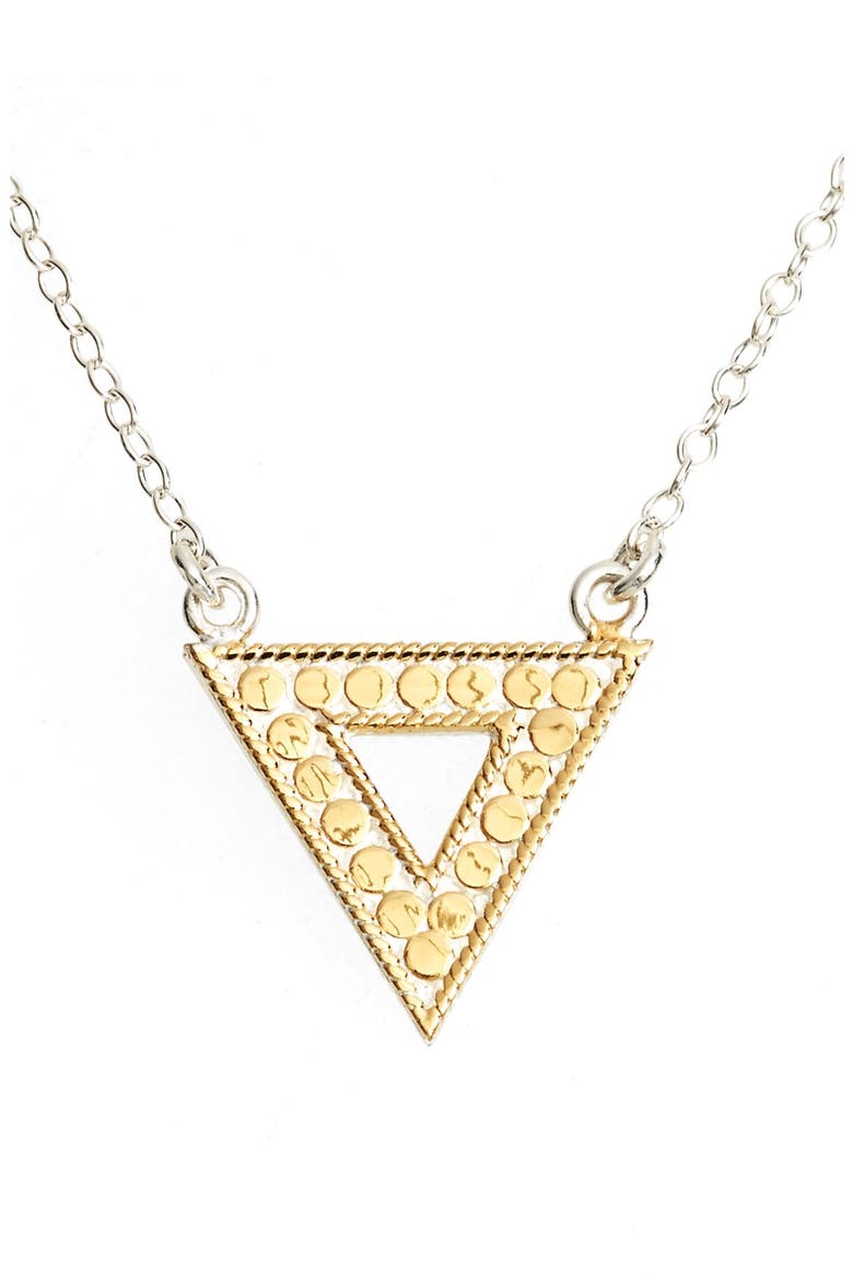 'Gili' Reversible Triangle Pendant Necklace, Main, color, GOLD/ SILVER