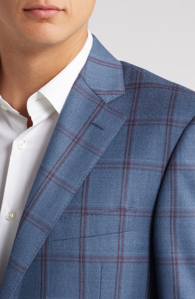 Canali Siena Regular Fit Windowpane Check Wool Sport Coat, Alternate, color, Blue