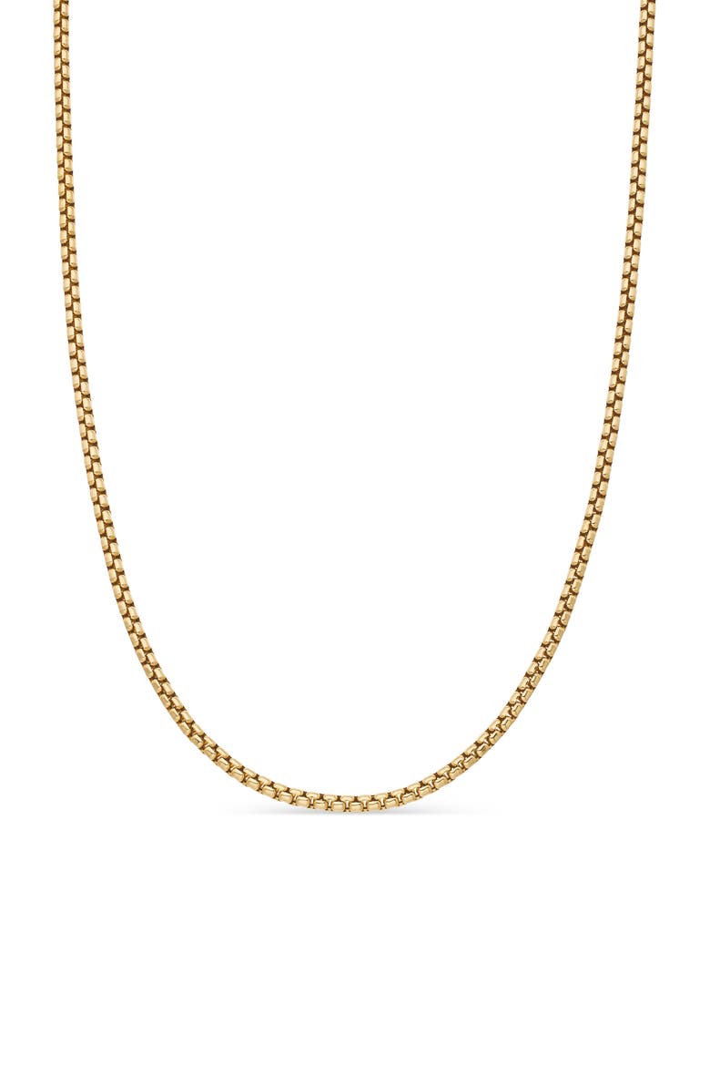 Men's Box Chain Necklace in 18K Gold, 2.7mm, Main, color, GOLD