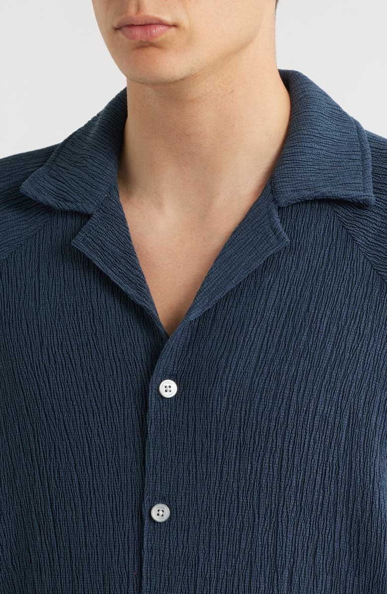 Reiss Knox Textured Camp Shirt, Alternate, color, Airforce Blue