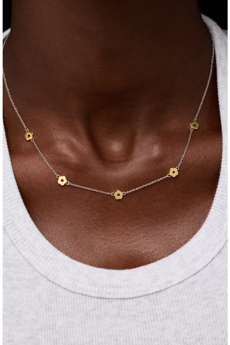 Flower Necklace - Rowena Necklace Two Tone, Alternate, color, Two Tone