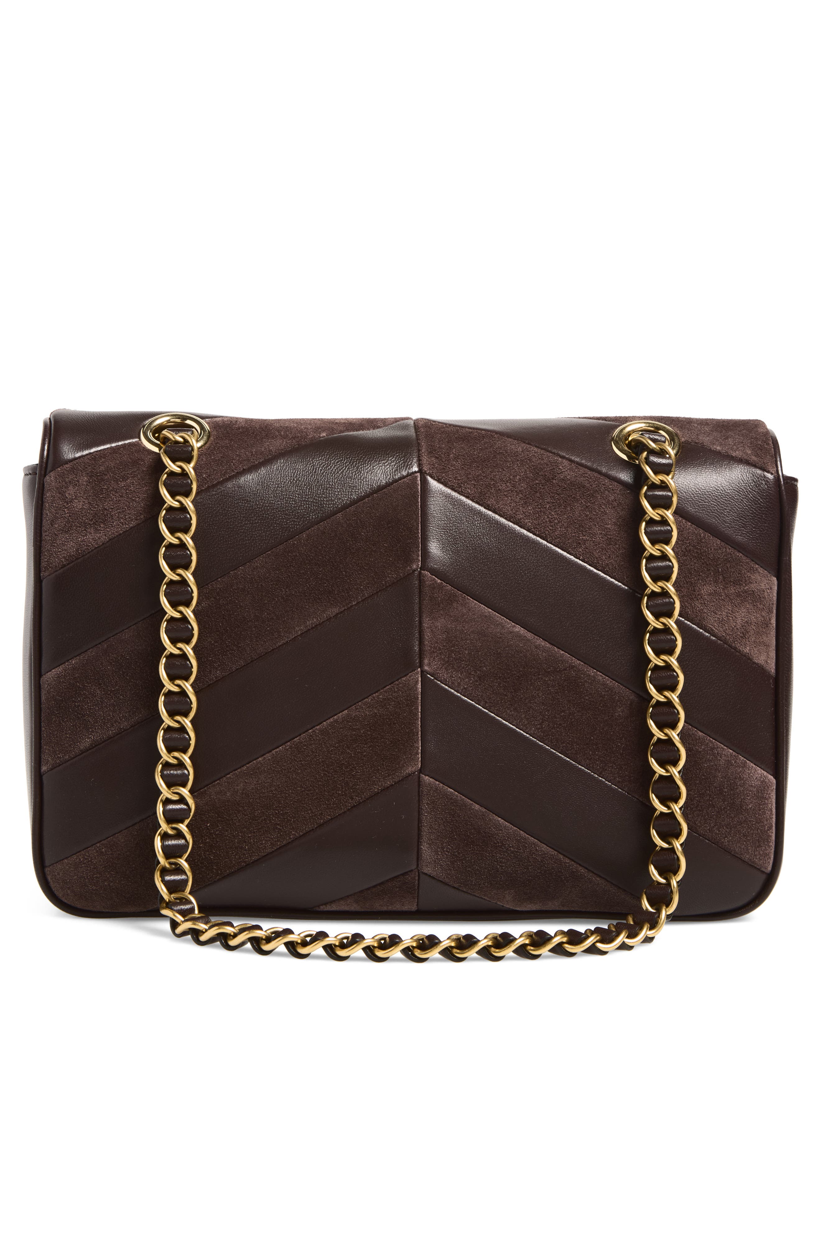 Djuna Medium Leather Shoulder Bag, Alternate, color, BROWN