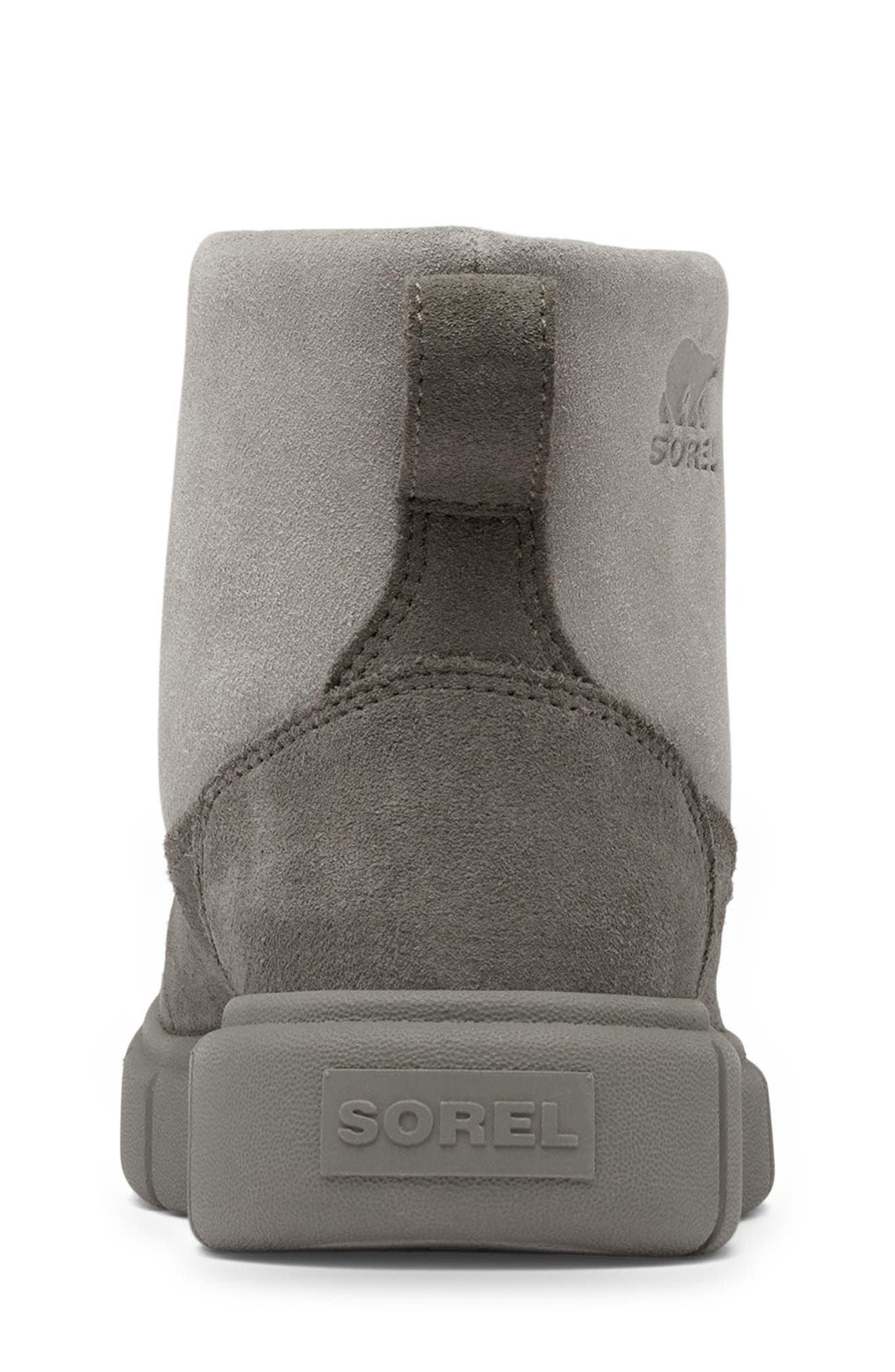 SOREL Kids' Explorer III Faux Fur Waterproof Slip-On Boot, Alternate, color, Chrome Grey/ Quarry