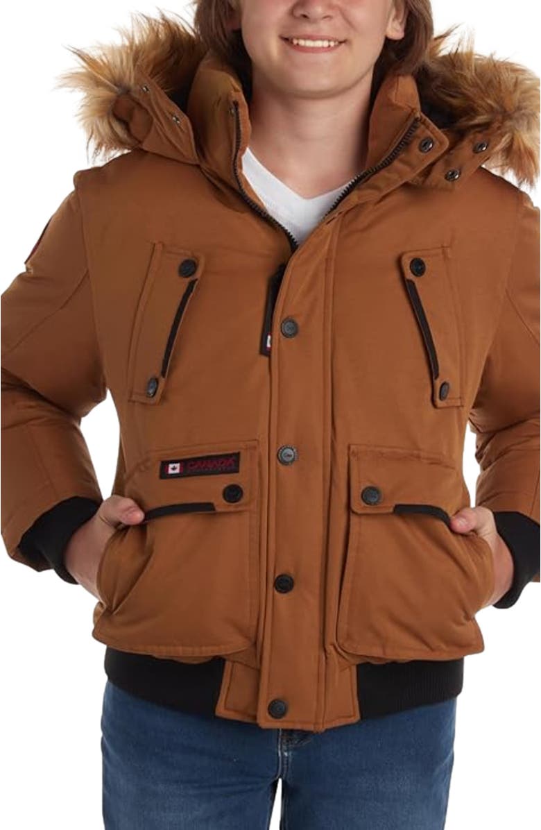 CANADA WEATHER GEAR Boys' Winter Bomber Jacket, Alternate, color, Oak