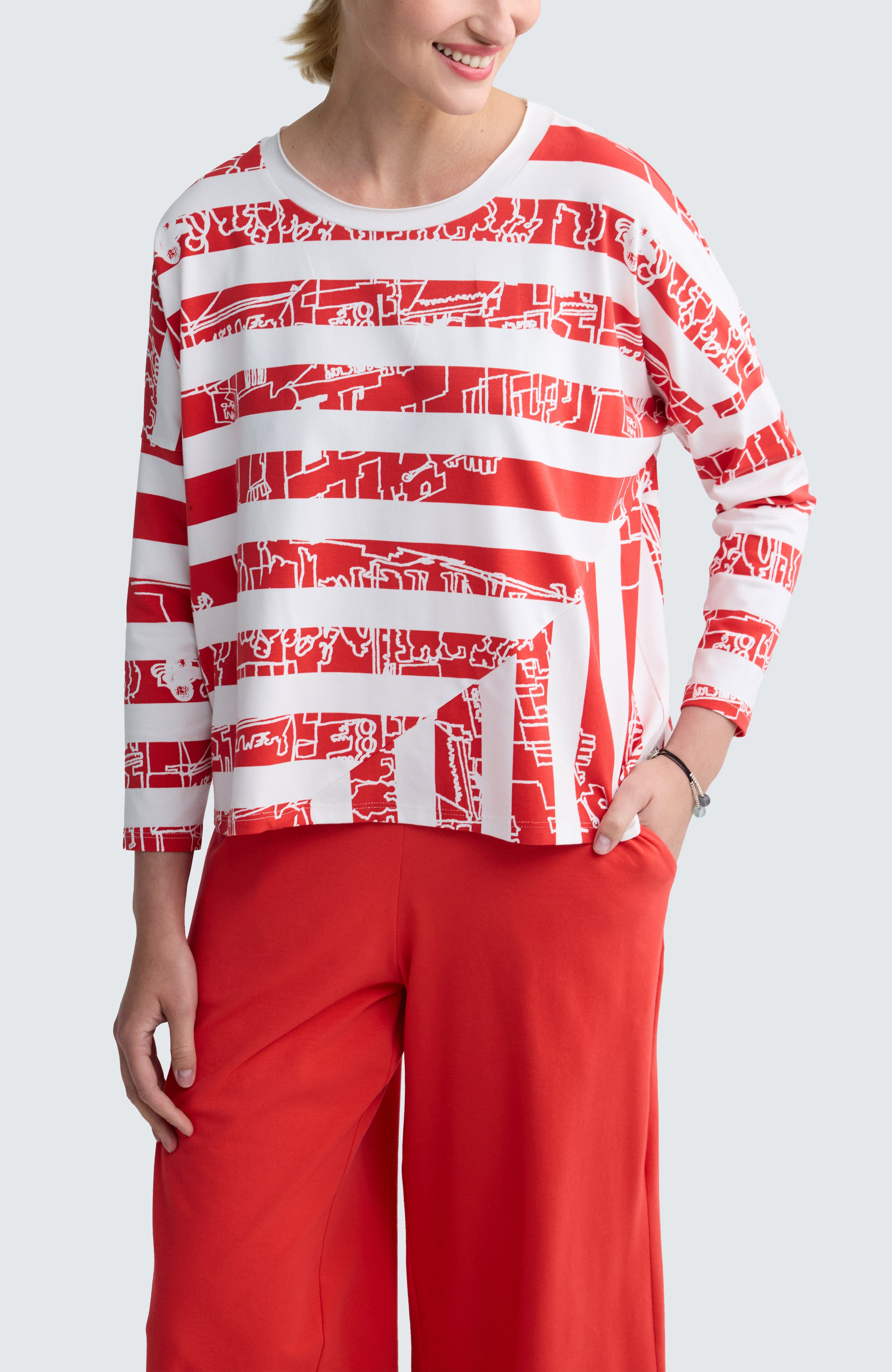 Astraea Striped Cotton Jersey Blouse - image 5