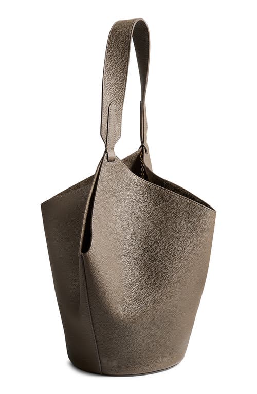 Khaite Small Lotus Leather Top Handle Bag In Brown