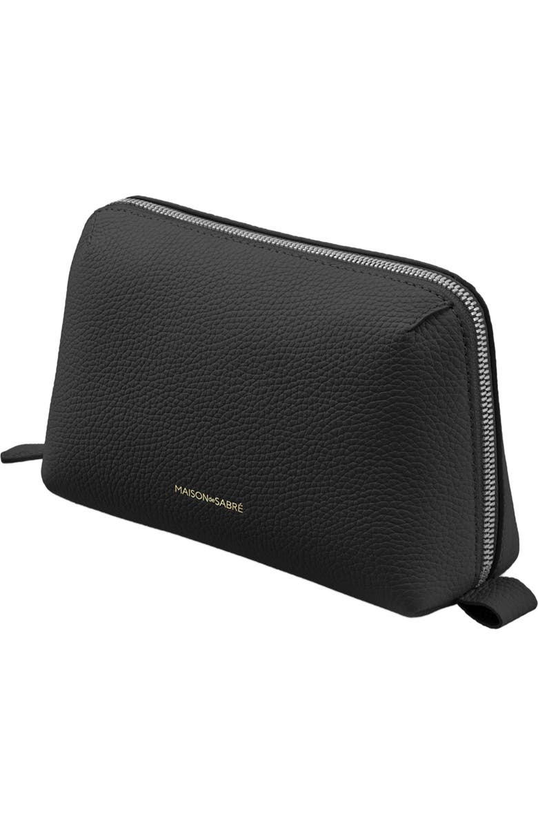 MAISON de SABRÉ Leather Tech Pouch, Alternate, color, Black Caviar