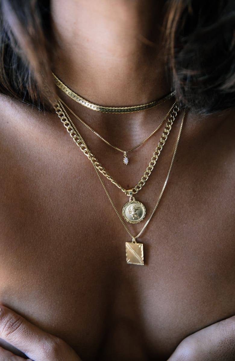 Child of Wild Sicily Herringbone Chain Choker, Alternate, color, Gold