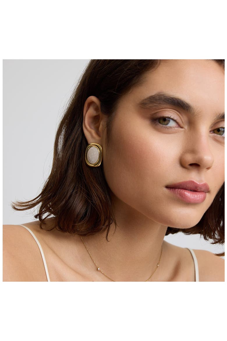 Bold Oval Statement Stud Earrings, Alternate, color, GOLD