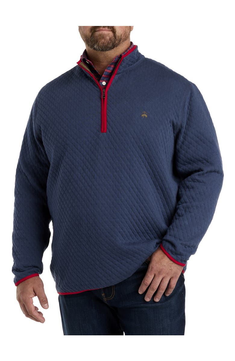 Brooks Brothers Big & Tall Quilted 1/2-Zip Pullover, Main, color,