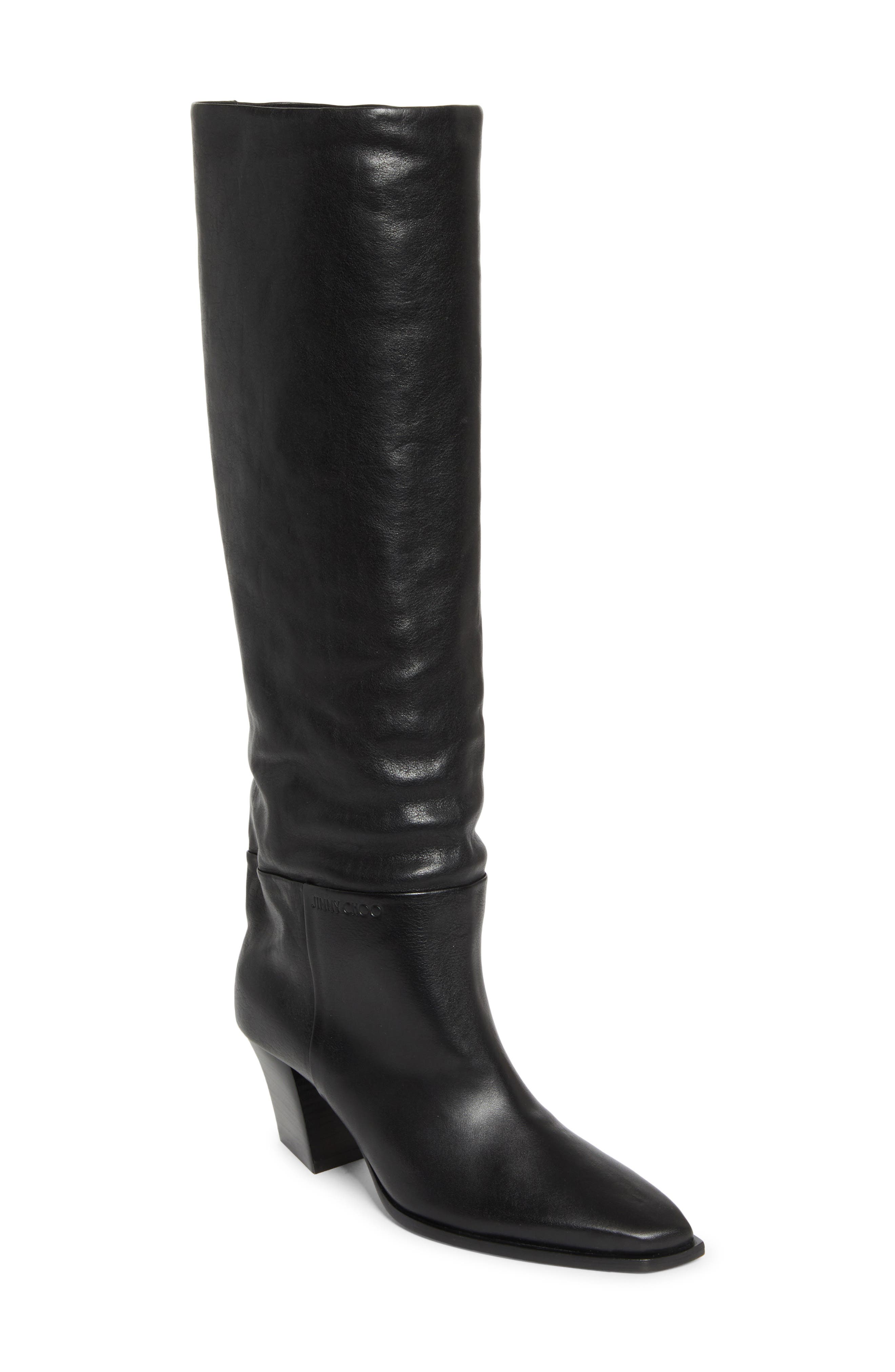 Jimmy Choo Hart Knee High Boot, Main, color, Black