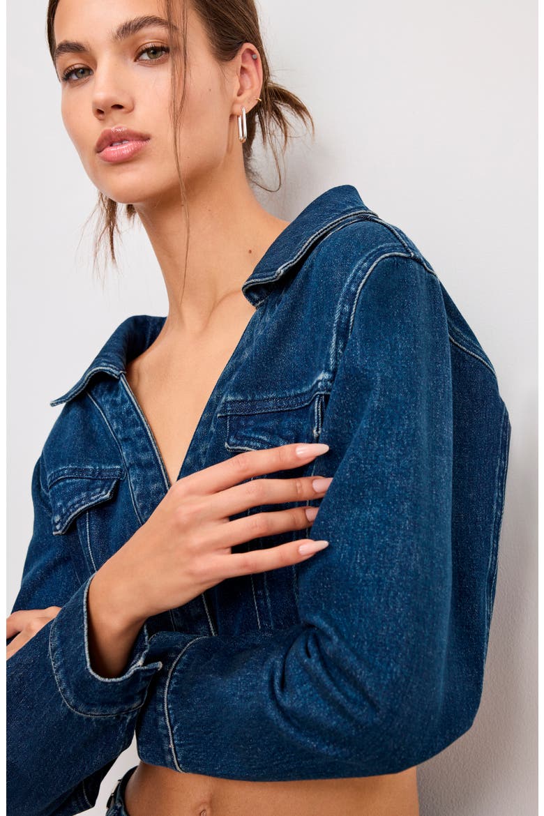 Denim Crop Top, Alternate, color, INDIGO724