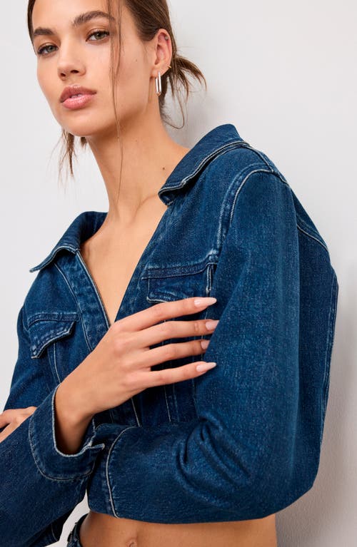 Shop Good American Denim Crop Top In Indigo724