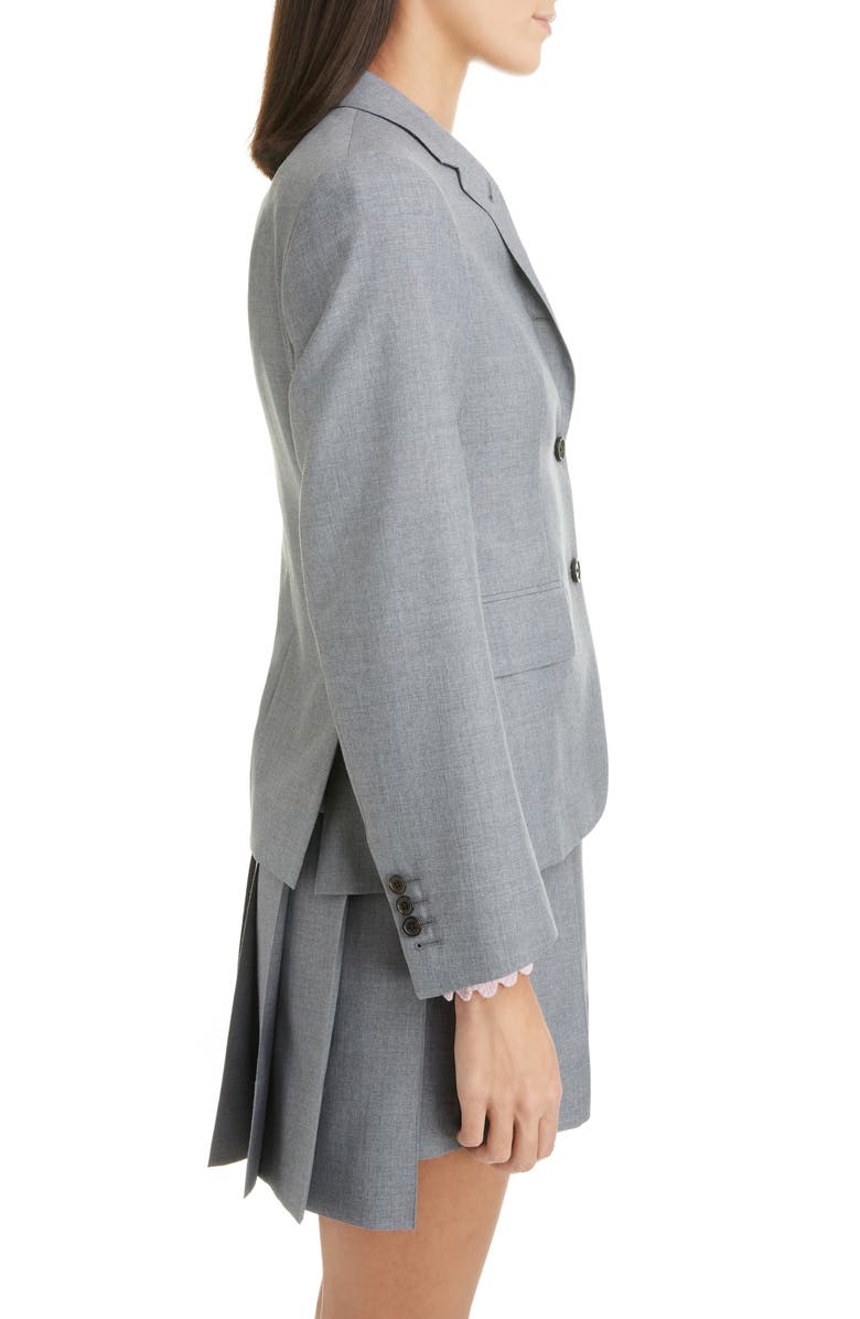 Thom Browne Shrunken Wool Blend Blazer, Alternate, color, 